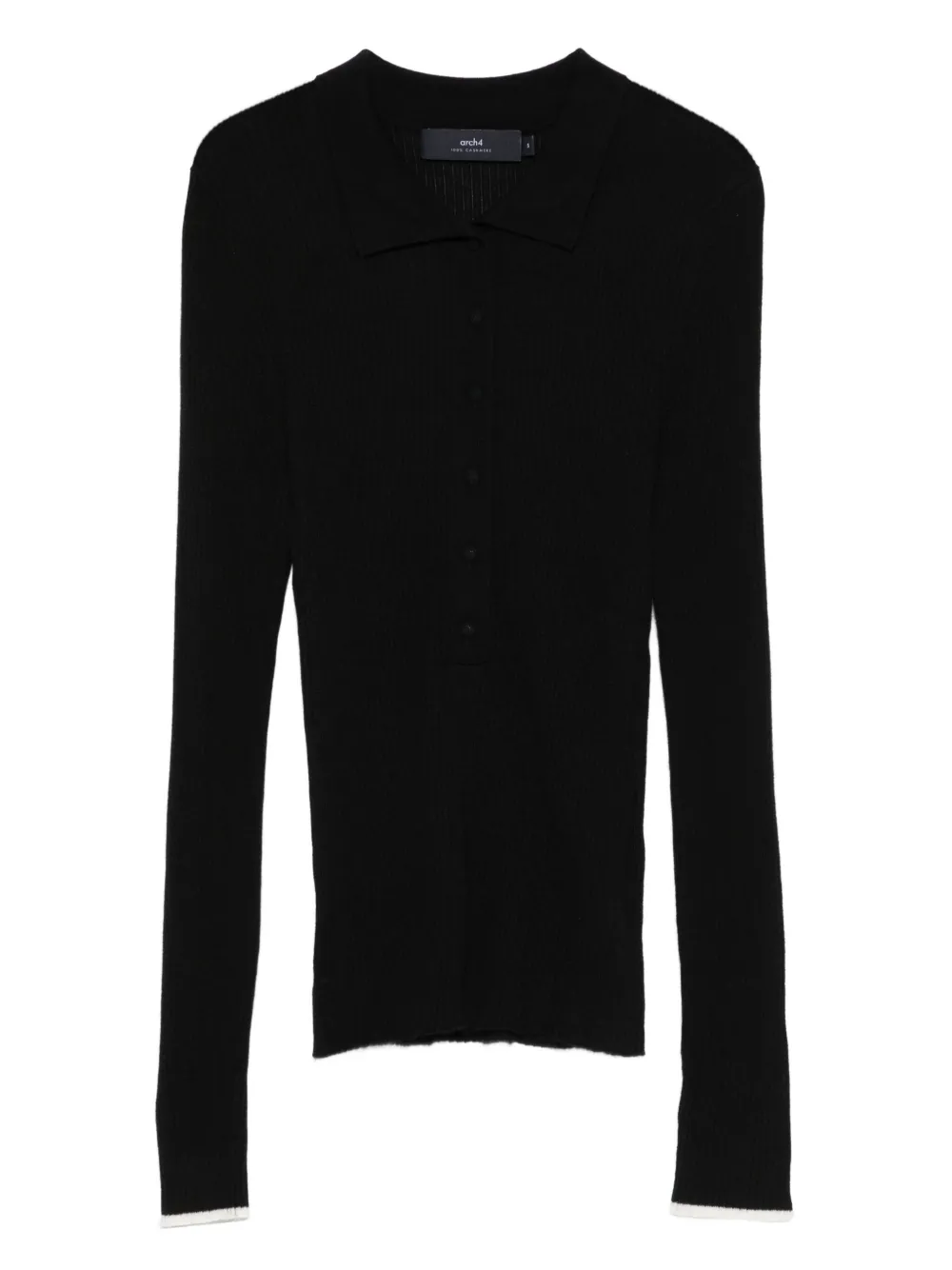 

Кашемировая рубашка поло в рубчик arch4, черный