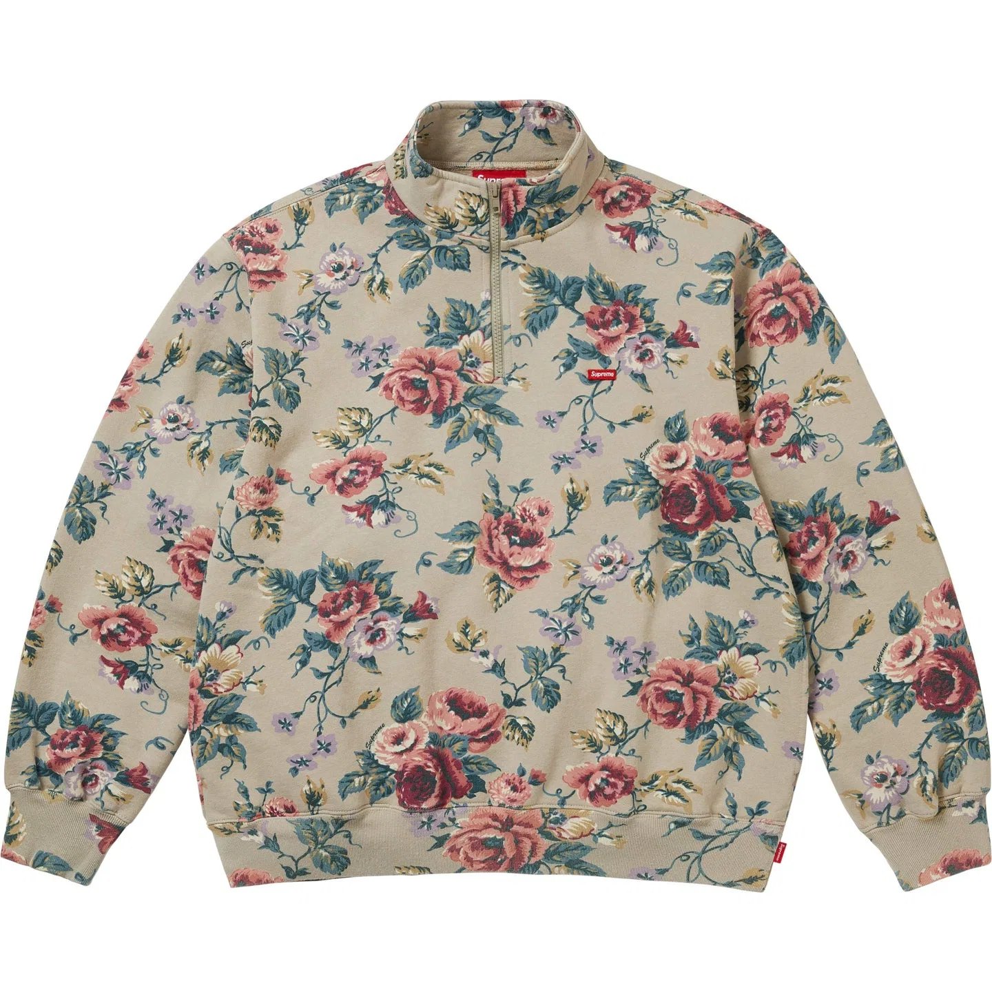 Свитшот Small Box Half Zip Supreme черный — фото 3