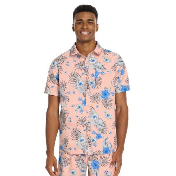 

Мужская рубашка с коротким рукавом на пуговицах Hurley, цвет candy pink