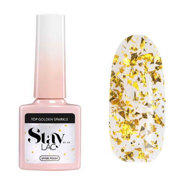 

Гибридный лак для ногтей, 5 мл Staylac Golden sparkle