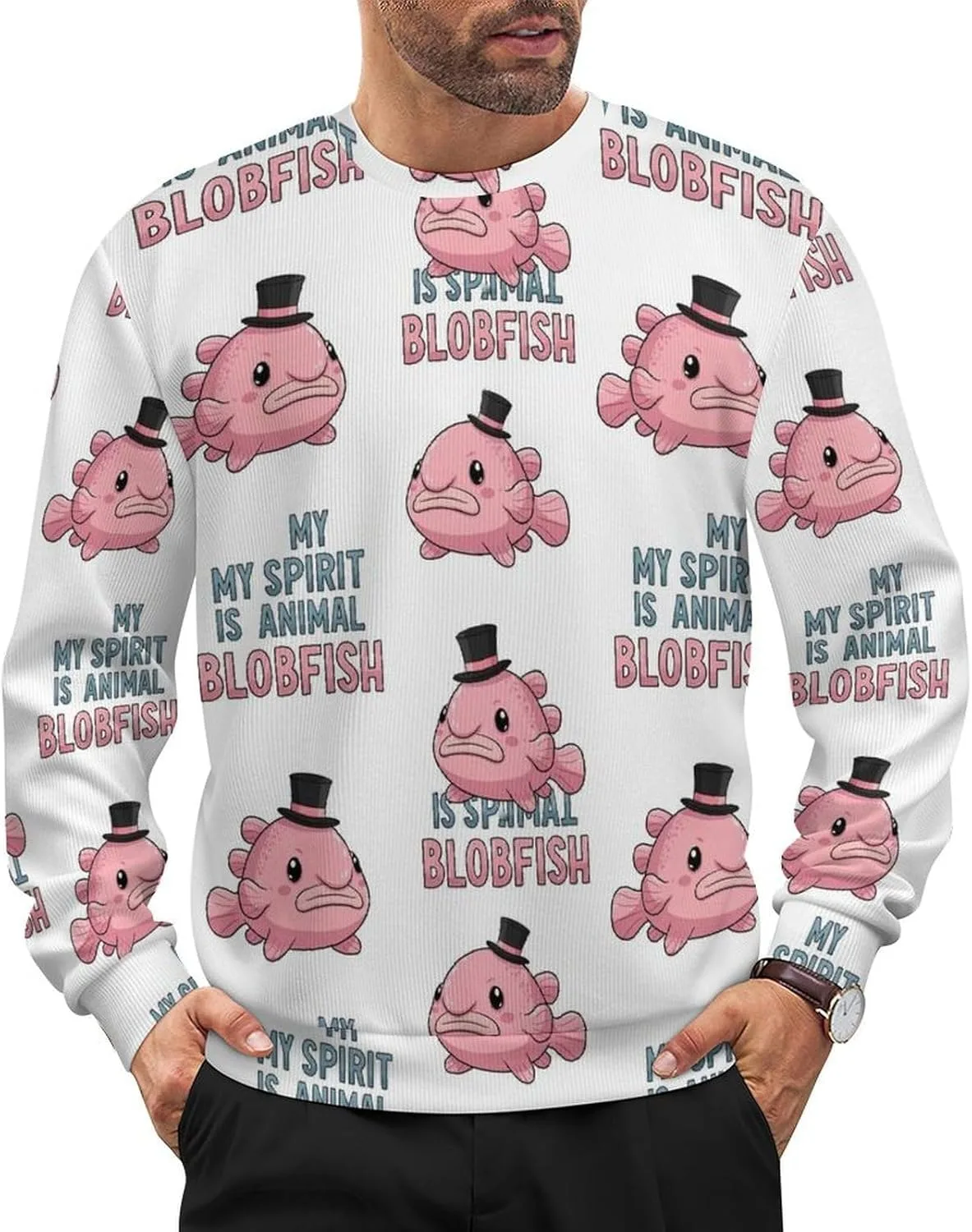 

Мужской свитер с круглым вырезом легкий SEBNATAL