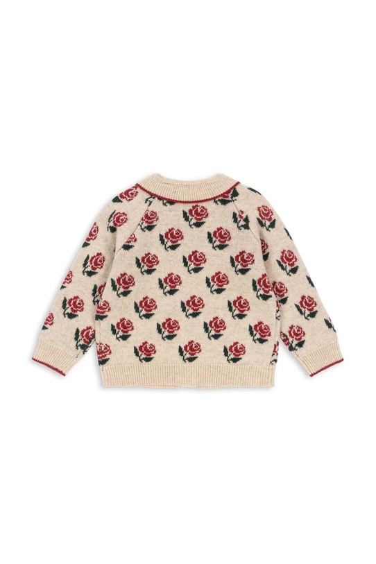 Детский шерстяной кардиган BELOU KNIT COLLAR CARDIGAN Konges Sløjd, бежевый — фото 3
