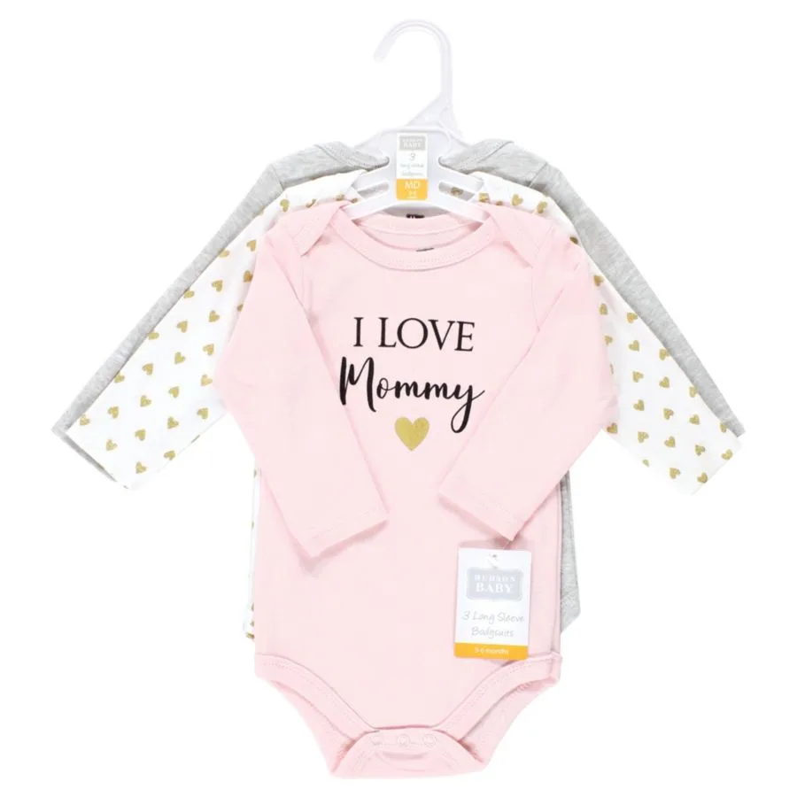 Комплект из 3 хлопковых боди с длинными рукавами Hudson Baby, Girl Mommy 3-Pack — фото 2