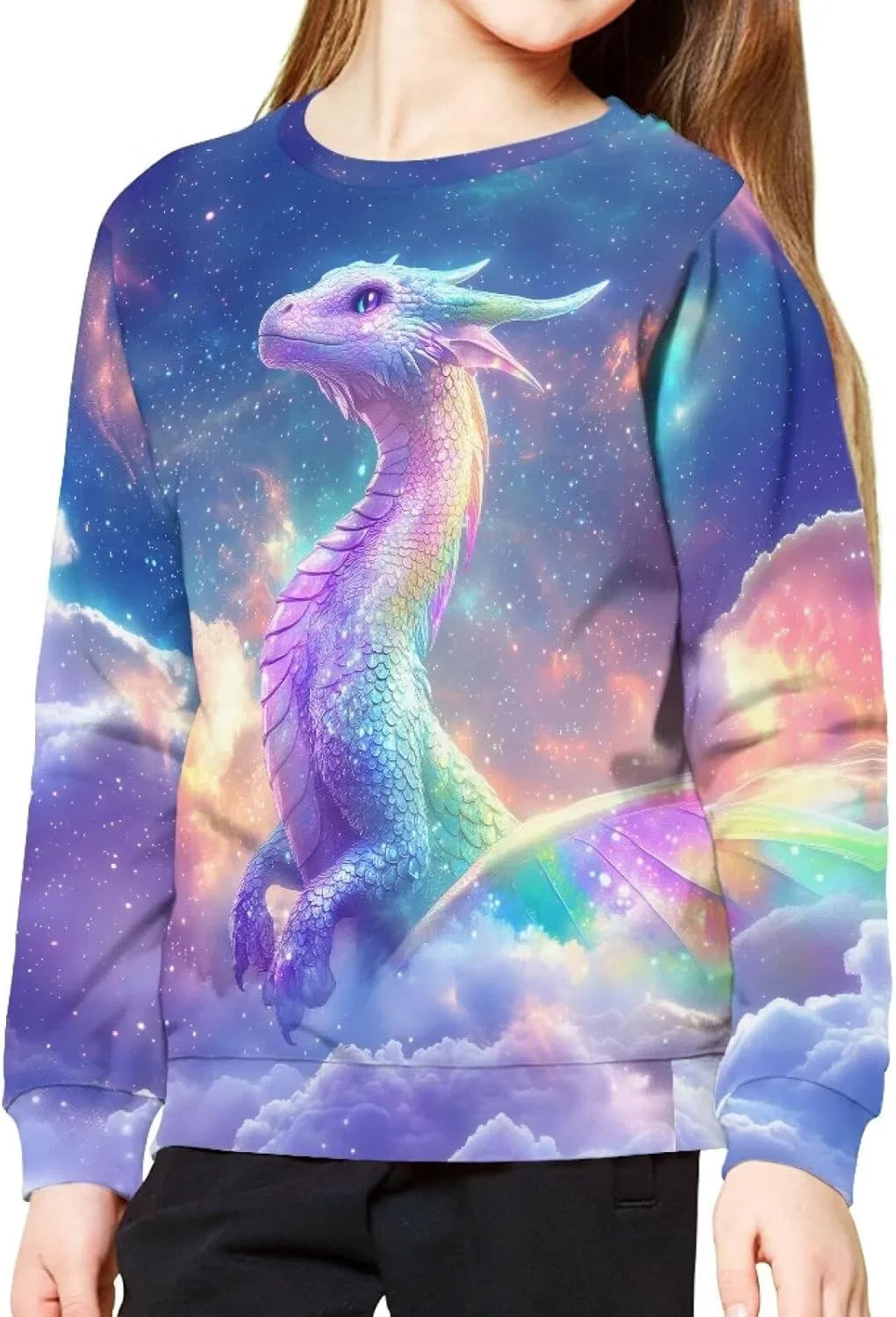 Детская толстовка с принтом ZPINXIGN, Graceful Rainbow Dragon, 6-14 лет