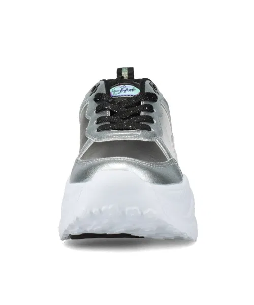 Детские кроссовки на толстой подошве ANAP GiRL серебристо-чёрные — фото 4
