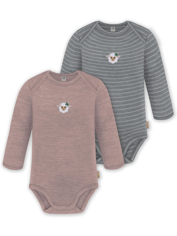 

Normani Outdoor Sports Комплект из 2 детских боди с длинными рукавами из мериносовой шерсти, цвет Окленд, розовый/серый