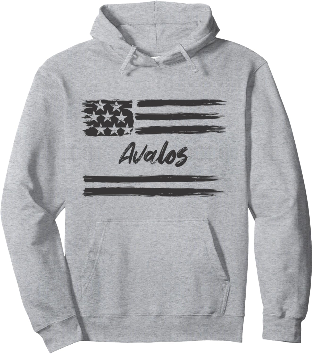 

Avalos - Персонализированная толстовка с именем, изображением американского флага и звезд Mix Web Shop - Name, серый