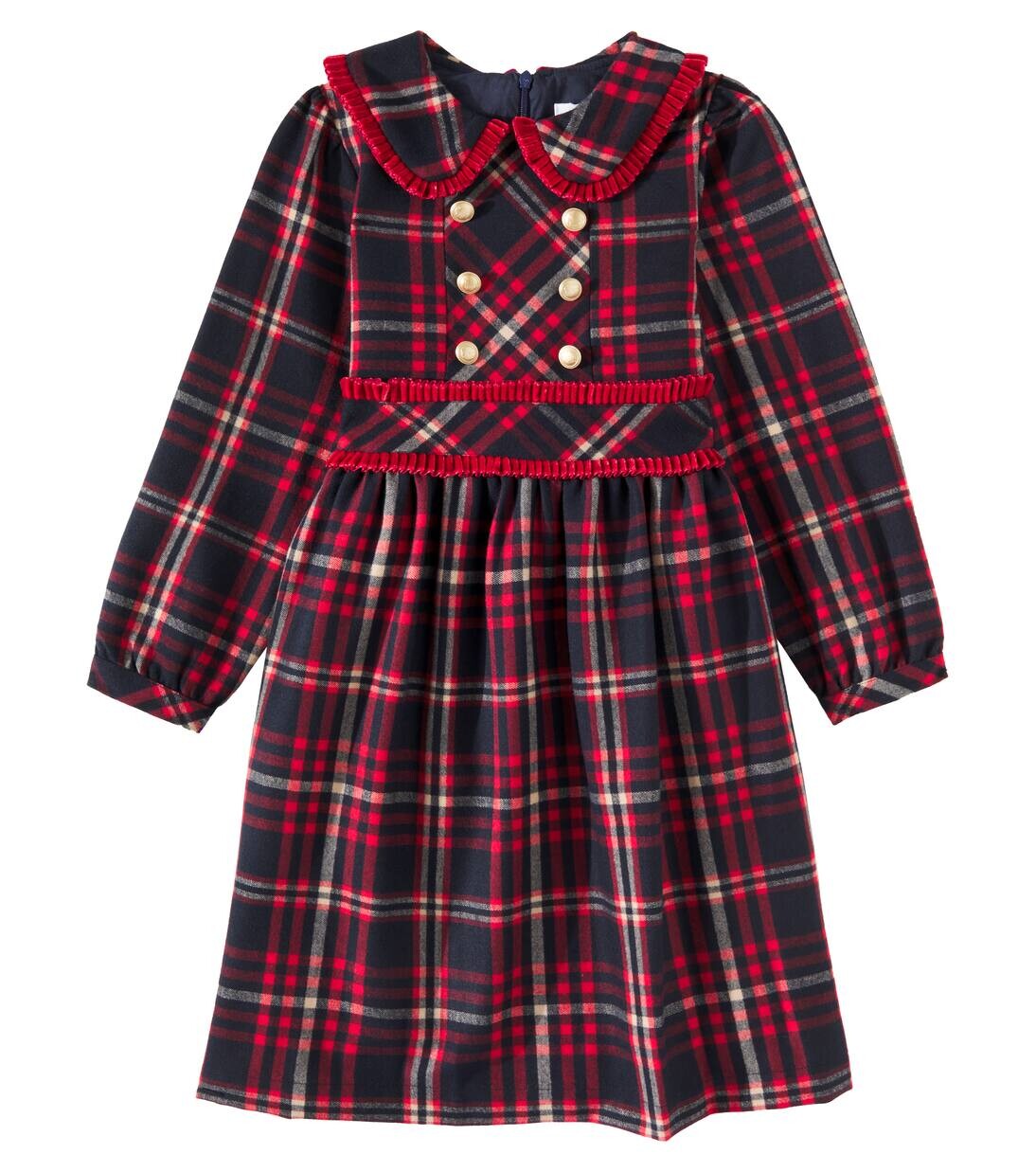 

Платье в клетку тартан с оборками Patachou, цвет scottish tartan