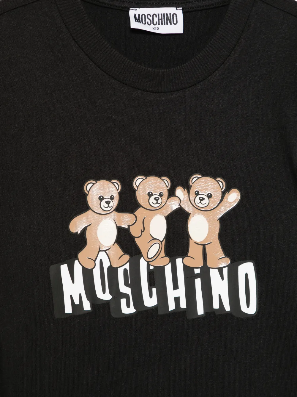 Футболка с принтом логотипа Moschino Kids, черный — фото 3