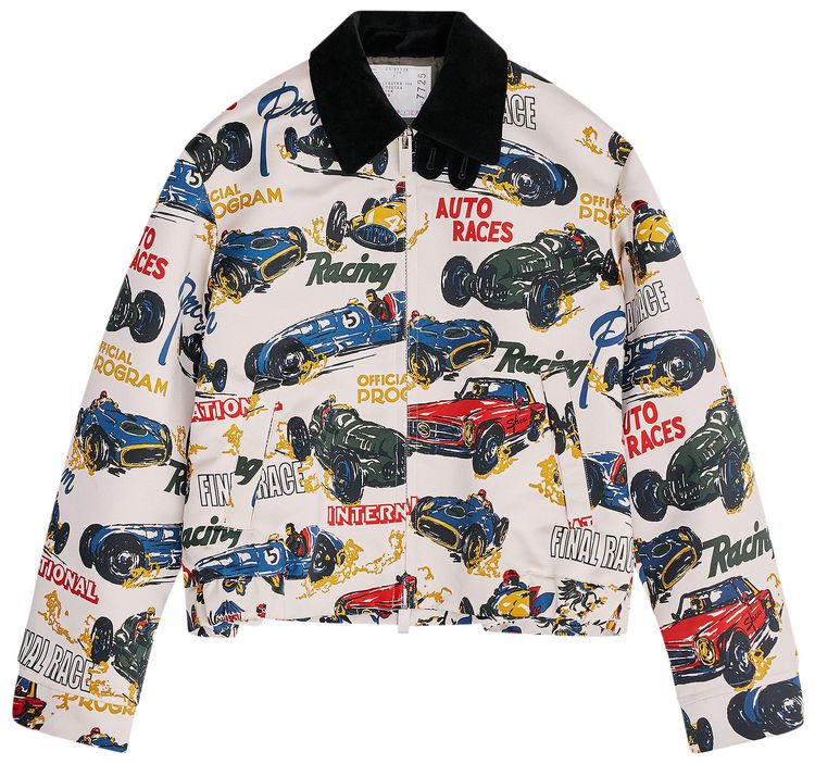

Куртка Sacai Car Race/Tropical Print Jacket 'Ivory', белый
