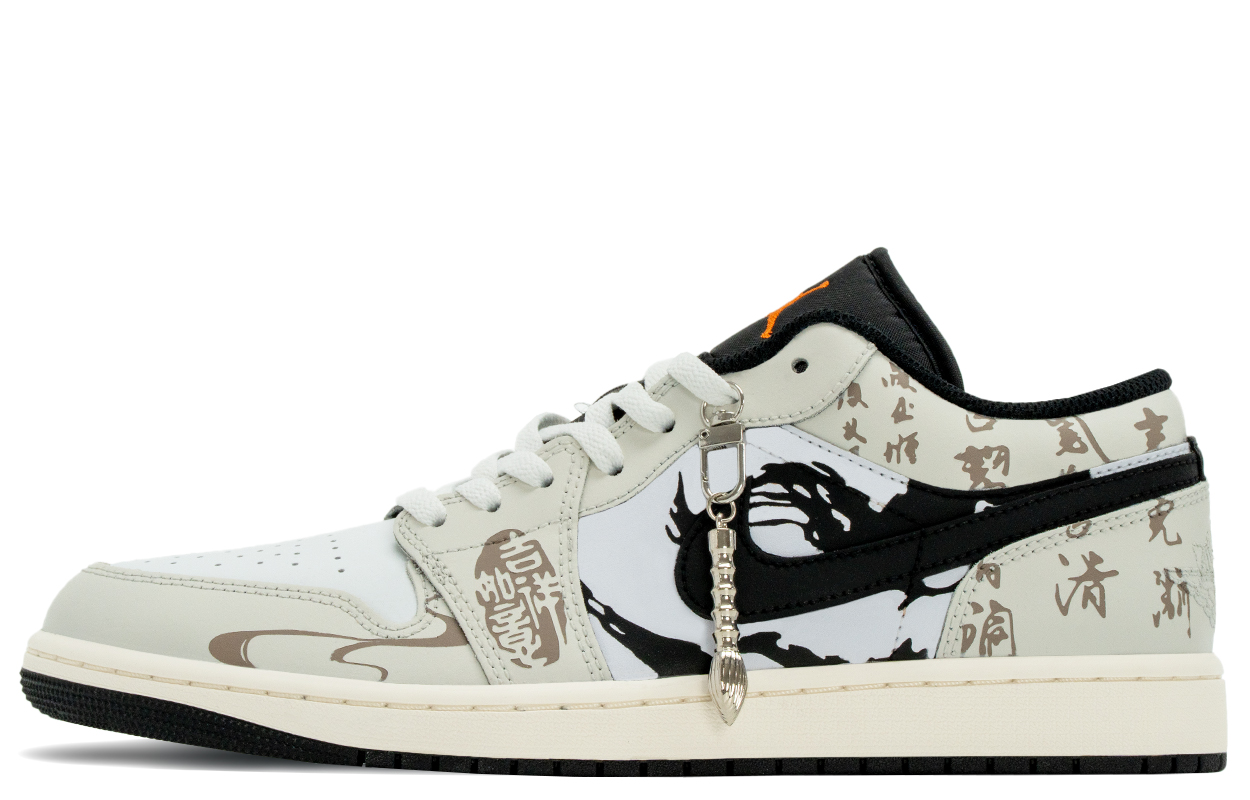 

Jordan Кроссовки Air 1 Wind Guided Crane Abrasion Resistant Low top Vintage Basketball Shoes Men's Black White