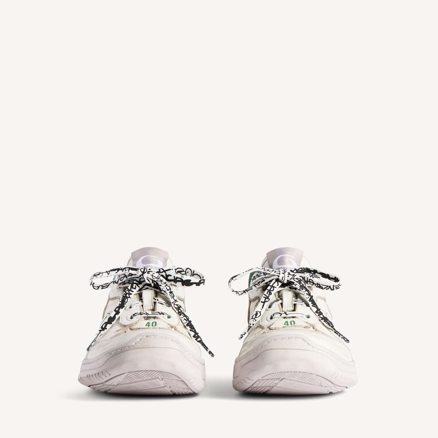 Мужские кроссовки hamptons medium с эффектом изношенности, бежево-зеленые BALENCIAGA, бежевый/зеленый — фото 3
