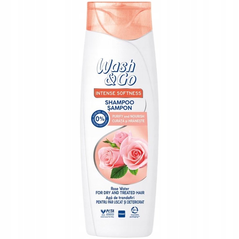 Очищающий и питательный шампунь Wash&Go Rose Water 360 мл ART.ROZNE MK — фото 2