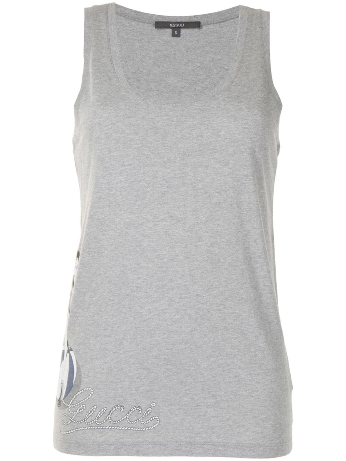 

Gucci топ без рукавов с графичным принтом, серый