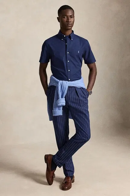 Рубашка из хлопка с эластаном Polo Ralph Lauren, синий — фото 3