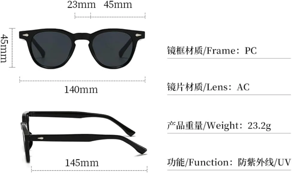 

Солнцезащитные очки с защитой UV400 | Круглая оправа с зелеными заклепками | Для женщин и мужчин, для занятий спортом на открытом воздухе и вождения DSVIGF, 02