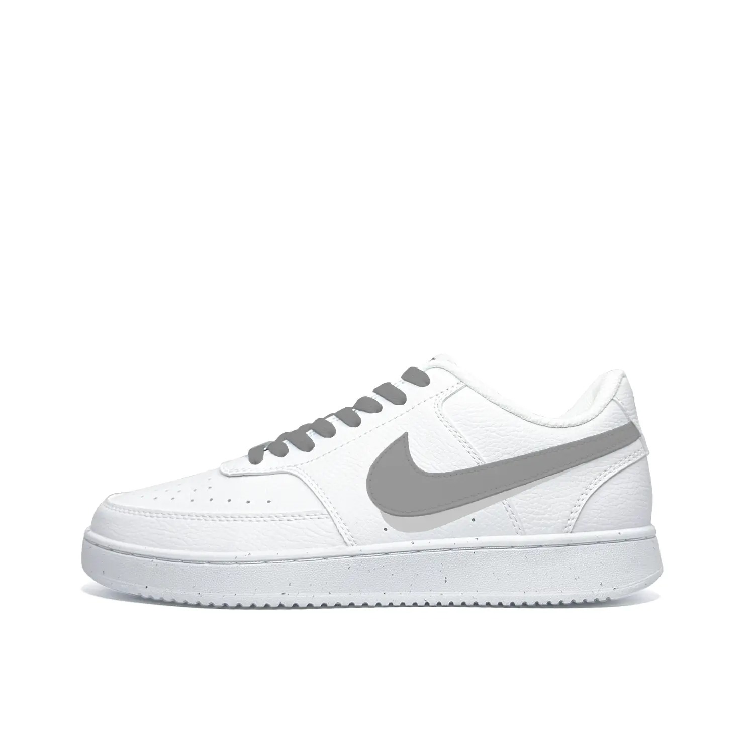 

Nike Кроссовки Court Vision 1 Double Moon Gray с антискользящим покрытием, износостойкие, низкие, для скейтбординга, мужские, белые, серые