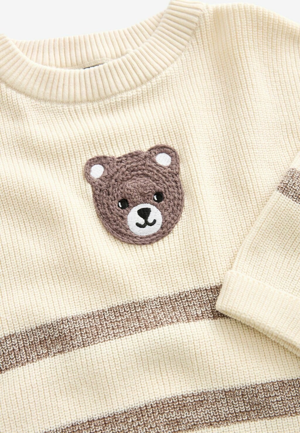 

Вязаный свитер BEAR STRIPE CREW NECK Next, бежевый