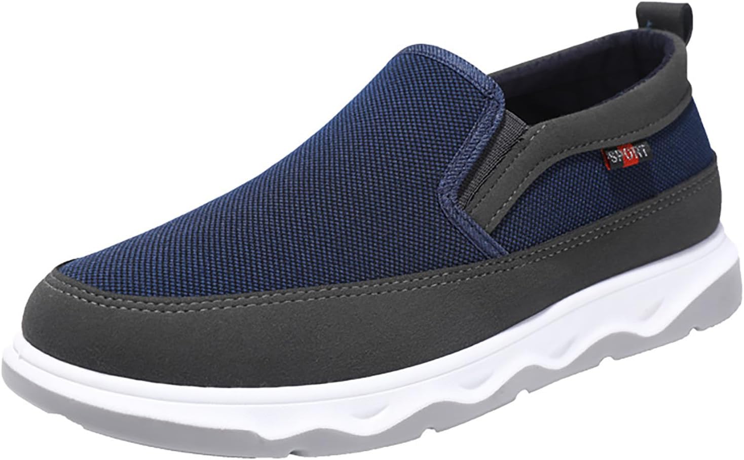 

Мужские спортивные кеды из ткани, повседневная корейская версия модной дышащей обуви на лето для мужчин, удобные слипоны Generic, синий