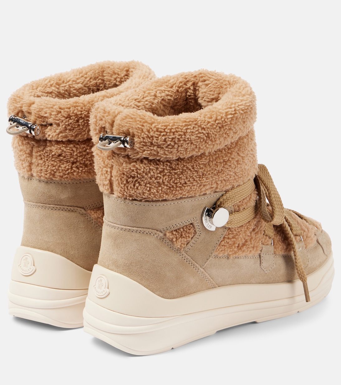 Insolux замшевые и искусственно-меховые зимние ботинки Moncler, коричневый — фото 2