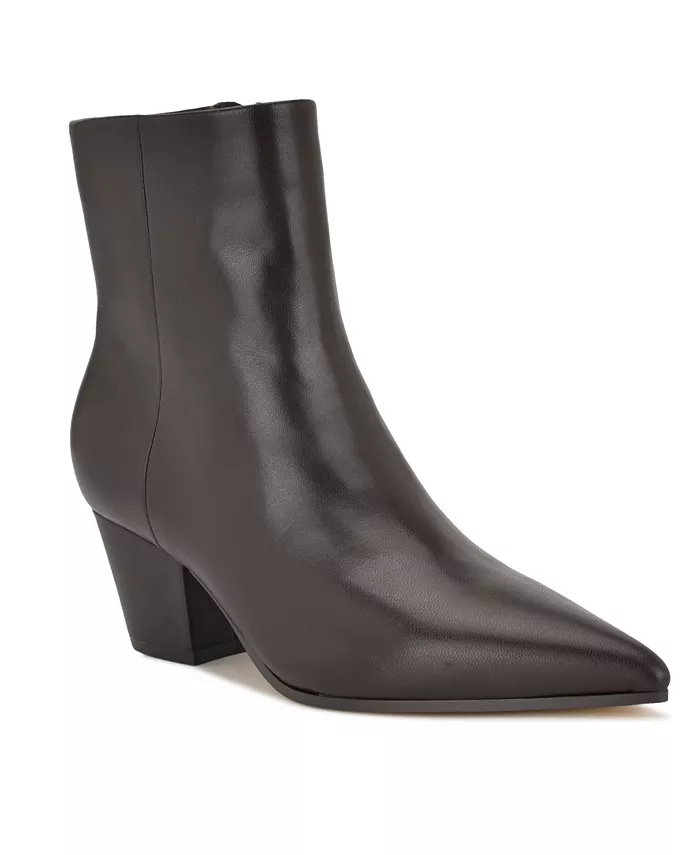 Женские ботильоны Savie на блочном каблуке из кожи Nine West, коричневый