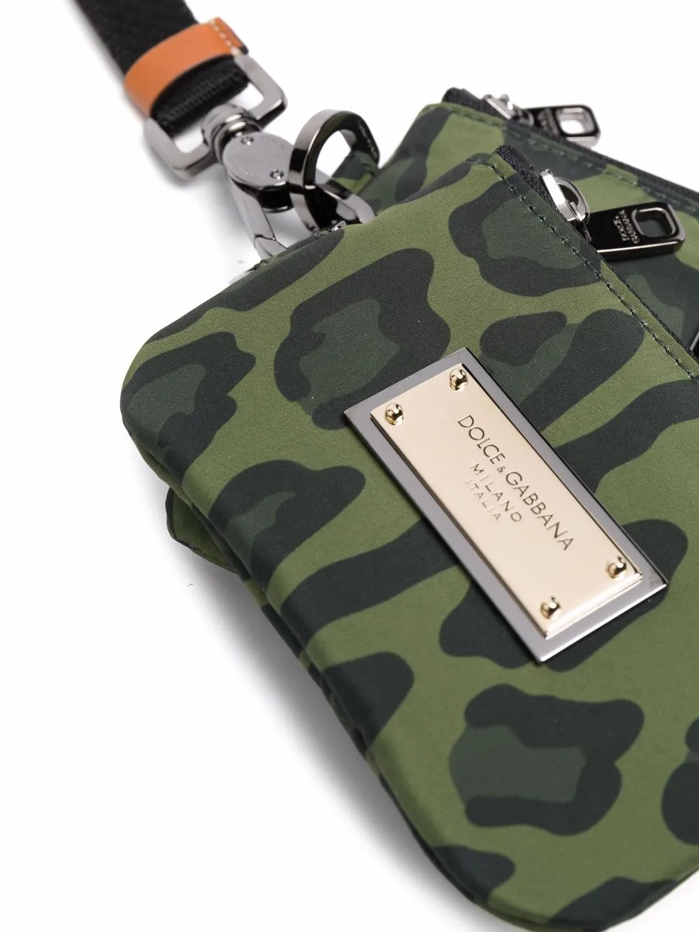 Комплект из двух клатчей с леопардовым принтом Dolce & Gabbana, зеленый — фото 2