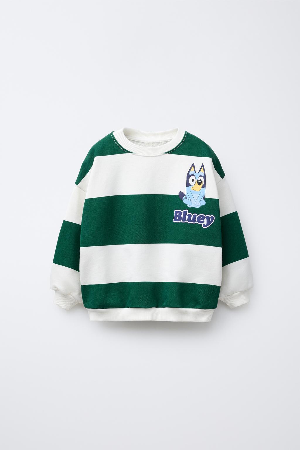 

Толстовка в полоску bluey ludo studio ZARA, цвет Ecru/Green