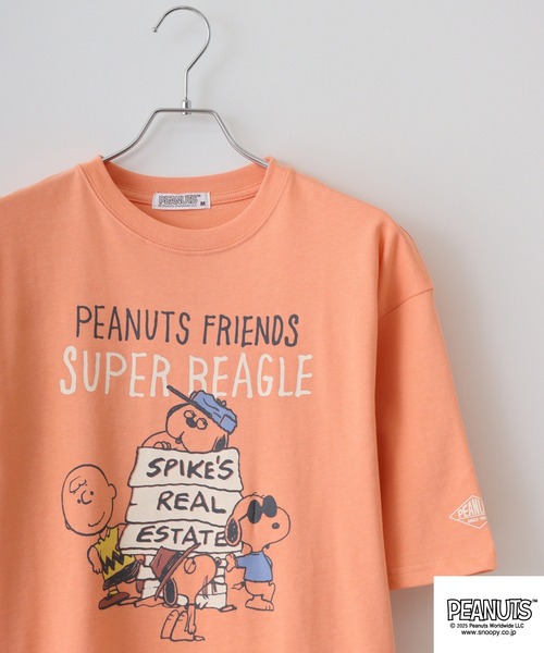 

Футболка с принтом PEANUTS, плотная, со спущенными плечами, розовая