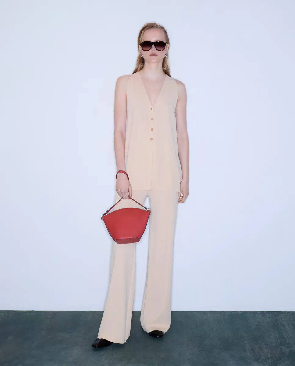 

Длинные прямые брюки женские Woman Limited El Corte Inglés, цвет Rice paper