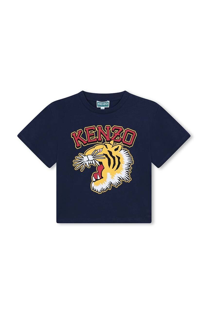 

Детская хлопковая футболка Kenzo Kids, темно-синий