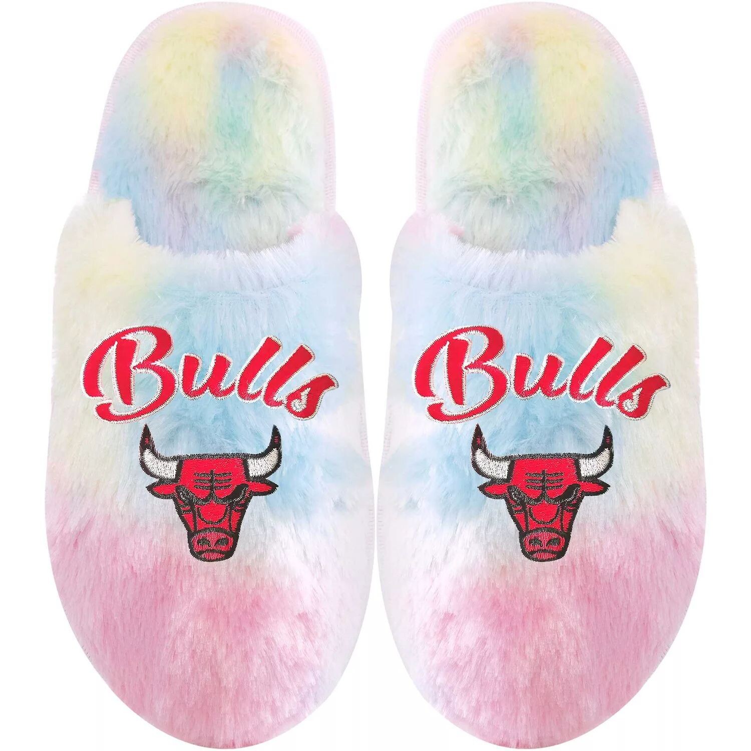 Молодежные тапочки FOCO Chicago Bulls с радужной надписью Unbranded — фото 3