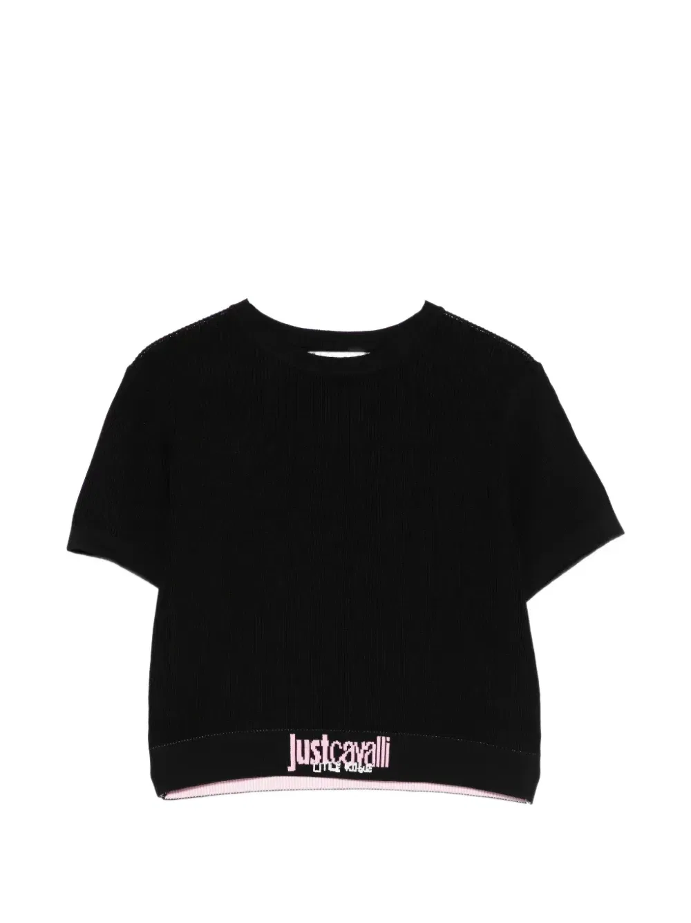 Вязаный топ с круглым вырезом Just Cavalli, черный