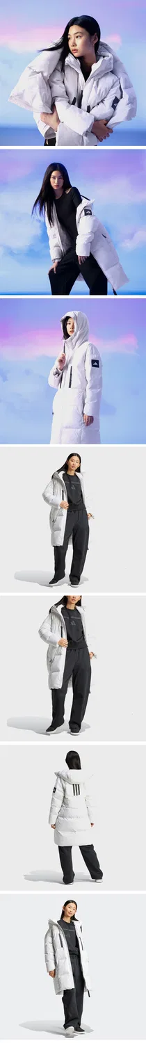 Женская длинная пуховая парка MyShelter цвета Core White от Adidas — фото 4