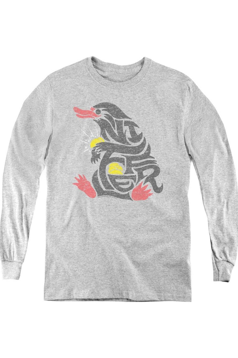 

Фантастические твари Ниффлер Детская футболка с длинным рукавом Gildan, Athletic Heather