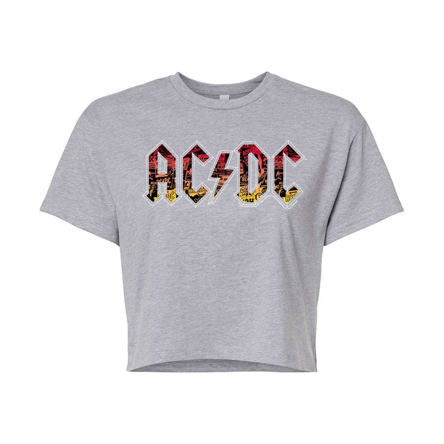 

Укороченная футболка с логотипом AC/DC для юниоров Licensed Character, серый