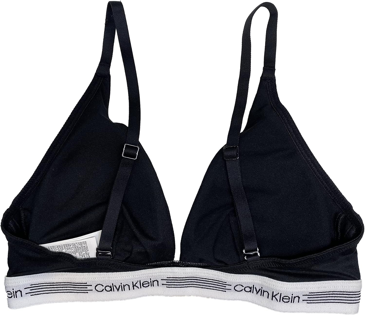 Женский бюстгальтер-бралетт Calvin Klein с легкой подкладкой и V-образным вырезом, Black(Qp2764-001)/White — фото 2