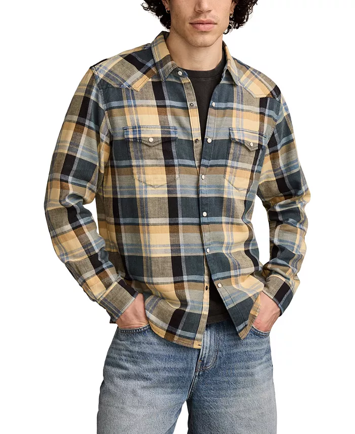 

Мужская западная рубашка с длинным рукавом Mesa в клетку индиго Lucky Brand, мультиколор
