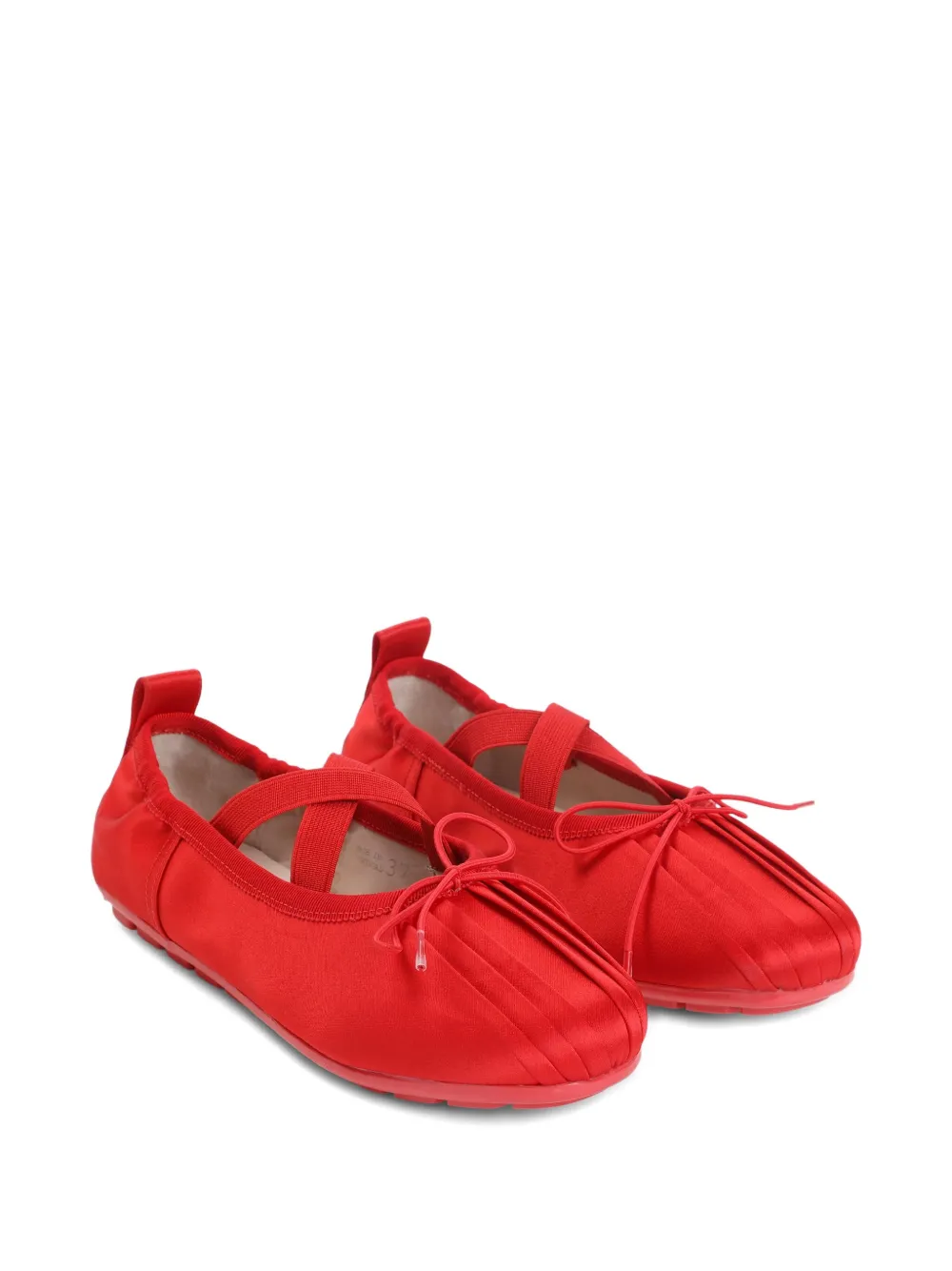 Балетки Grip с плиссировкой и перекрестными ремешками Simone Rocha, красный — фото 2