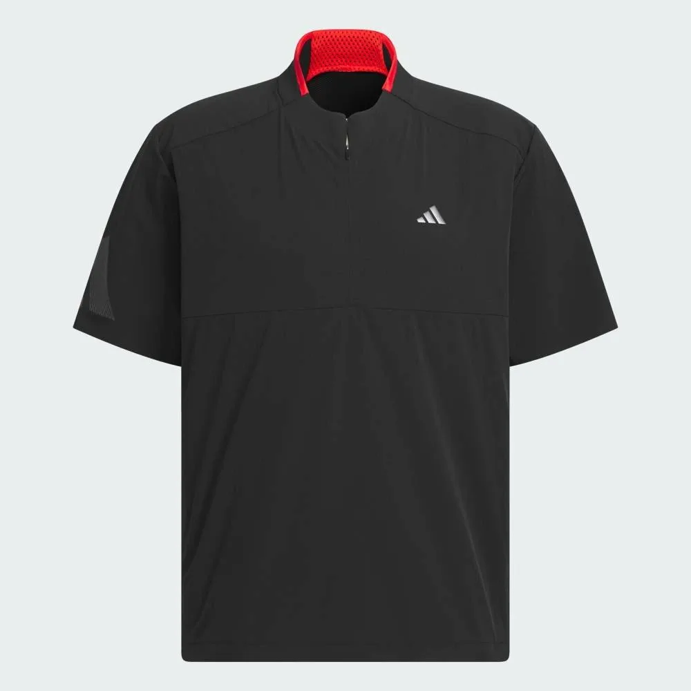 Adizero Водоотталкивающая футболка с коротким рукавом и молнией до середины груди Adidas, black — фото 4
