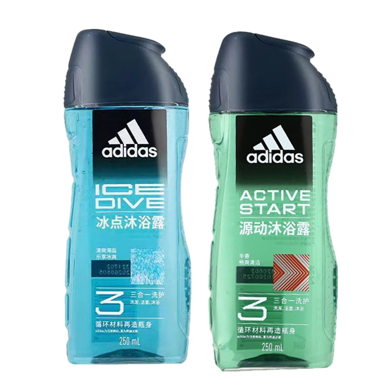 

Шампунь, гель для душа и средство для умывания 3-в-1, набор Ice Point Passion 500 мл, успокаивающий, контролирующий жирность, антиперспирант, очищающий, с ароматом лаванды, лимона, пачули и мяты Adidas