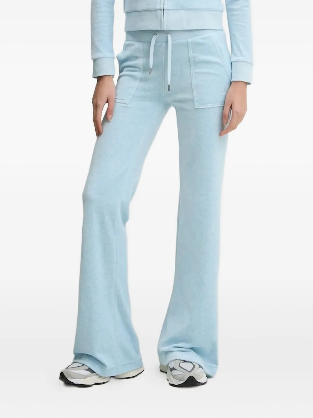 

Велюровые брюки с вышитыми карманами Juicy Couture, синий