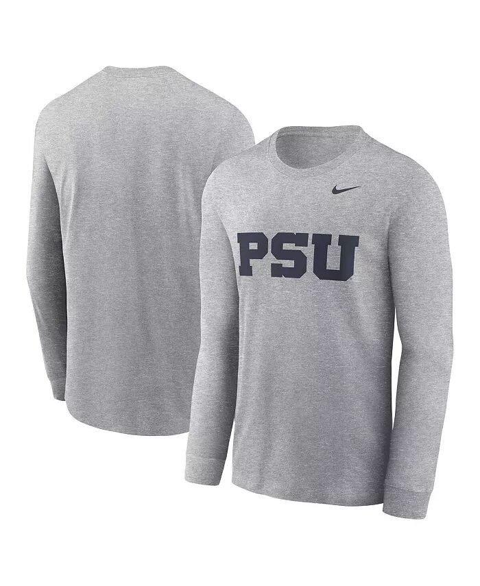 

Футболка мужская Heather Grey Penn State Nittany Lions с альтернативным логотипом и длинным рукавом Nike