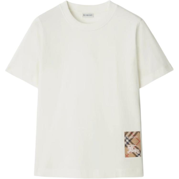 Футболка Burberry Check Label Chalk, белый — фото 2