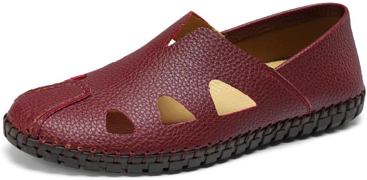 

Мужские лоферы из натуральной кожи с мягкой подошвой, противоскользящие водительские туфли, мягкие и легкие для ходьбы, модная повседневная обувь Asifn, красный