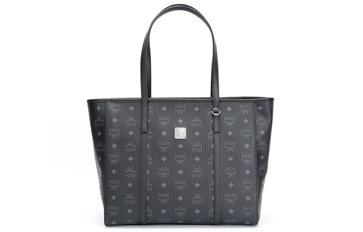 

MCM Сумка-тоут, шоппер, сумка через плечо, женская сумка среднего размера coated canvas с отделкой из кожи nappa черная