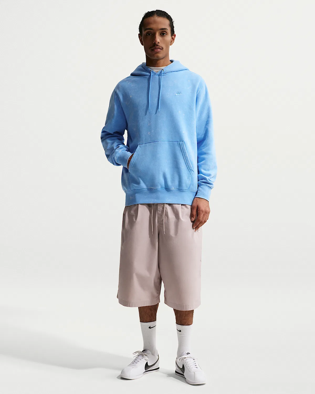 Мужская флисовая худи Nike Sportswear Club с эффектом состаривания, University Blue/University Blue — фото 4