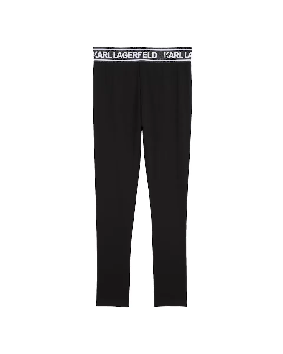 

Черные леггинсы для девочки с логотипом на талии Karl Lagerfeld Kids