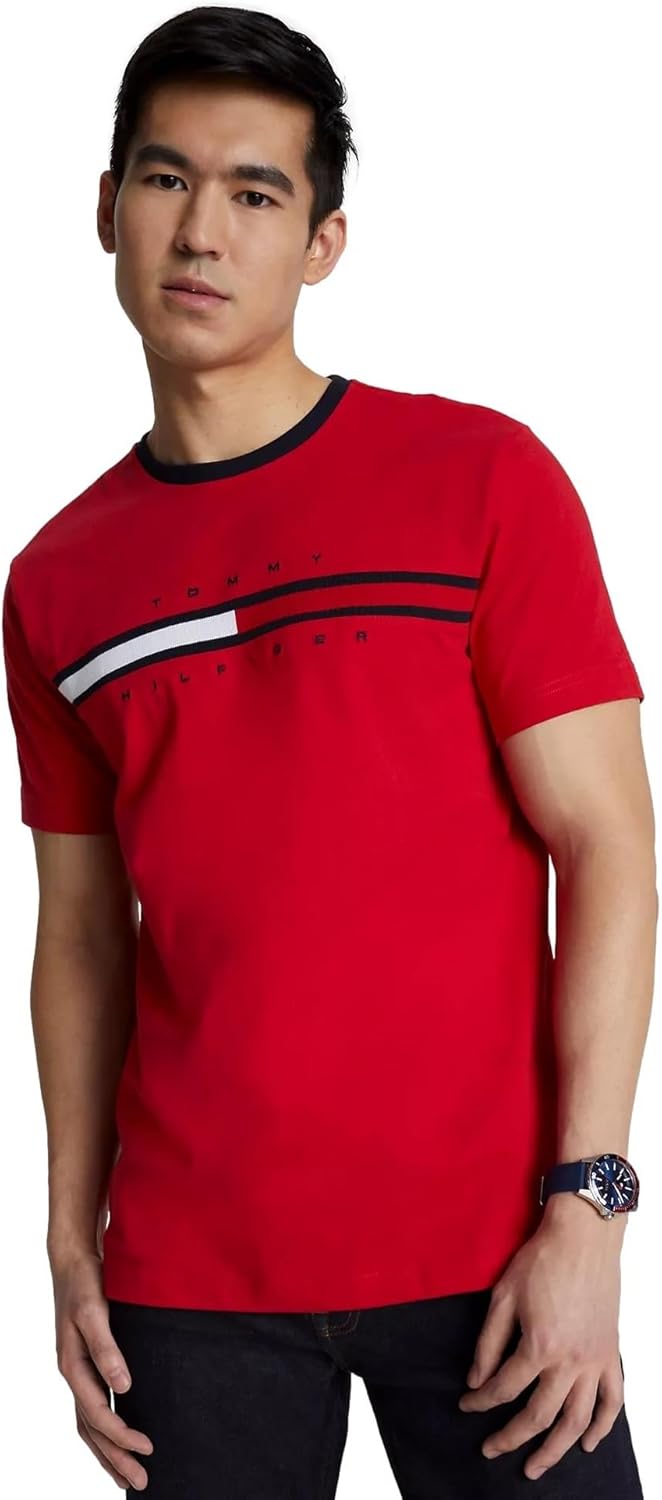 

Мужская футболка Tommy Hilfiger Regular Fit с вышитым флагом и круглым вырезом, коллекция 2024 года, размер L, белая, Primary Red., Белый, Мужская футболка Tommy Hilfiger Regular Fit с вышитым флагом и круглым вырезом, коллекция 2024 года, размер L, белая