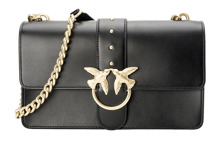 

Pinko Кожаная сумка-клатч в форме ласточки, сумка через плечо, женская, черная