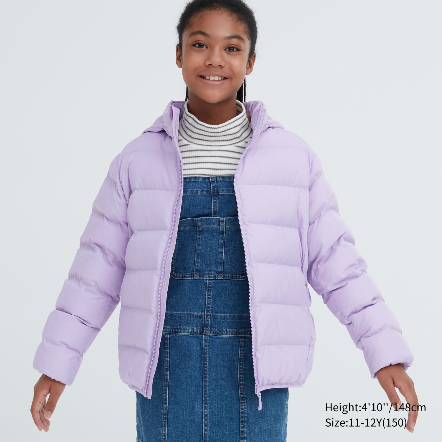

Дубль Куртка стеганая с капюшоном Uniqlo, светло-фиолетовый